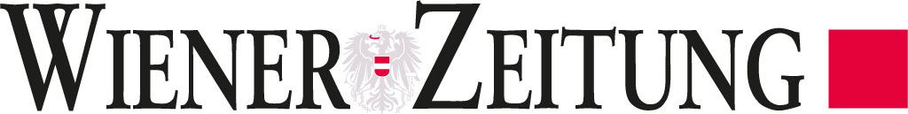 Schwarzer Schriftzug unseres Kooperationspartners "Wiener Zeitung" mit österreichischem Adler