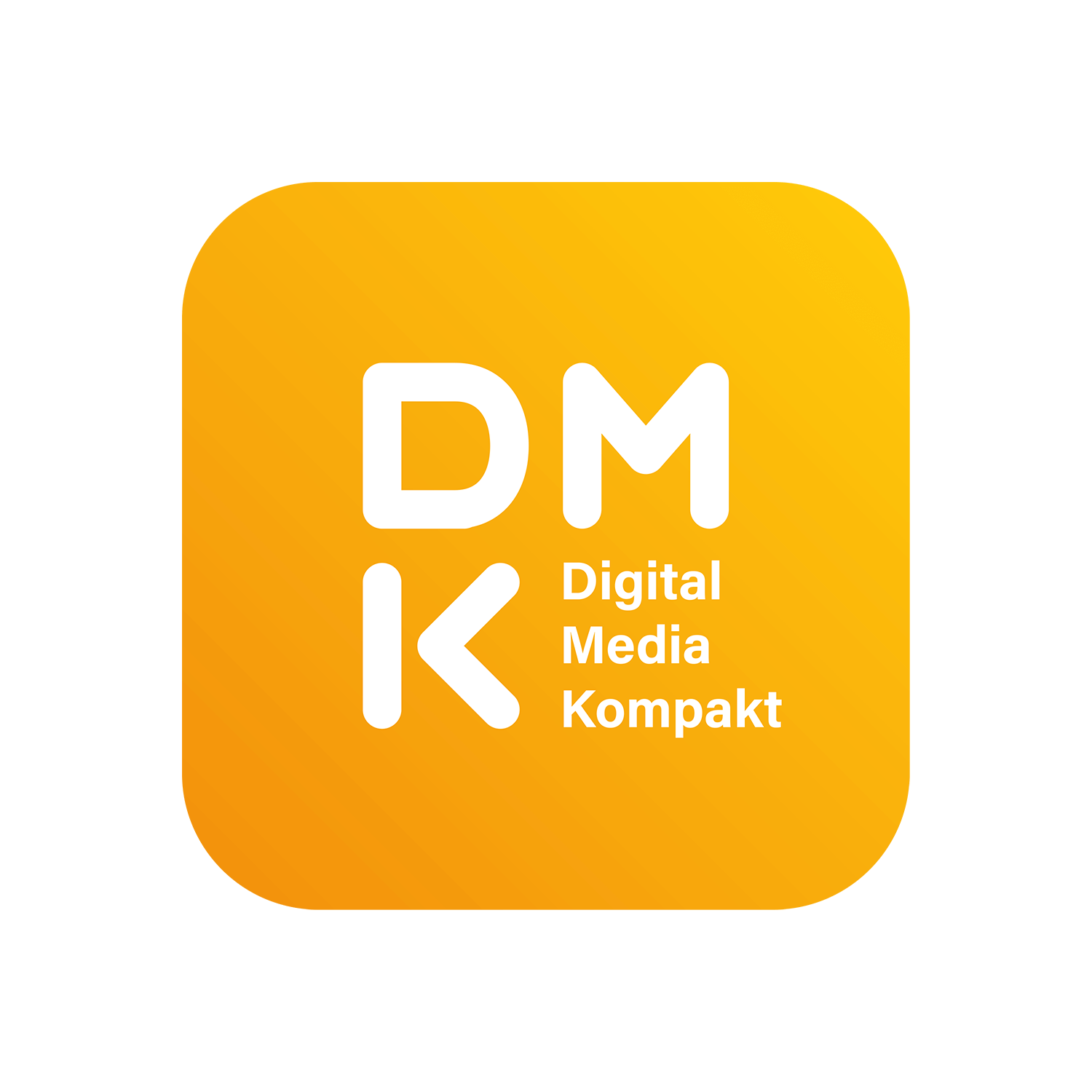 Logo des DMK-Lehrgangs mit weißer Schrift in dunkelgelbem Quadrat